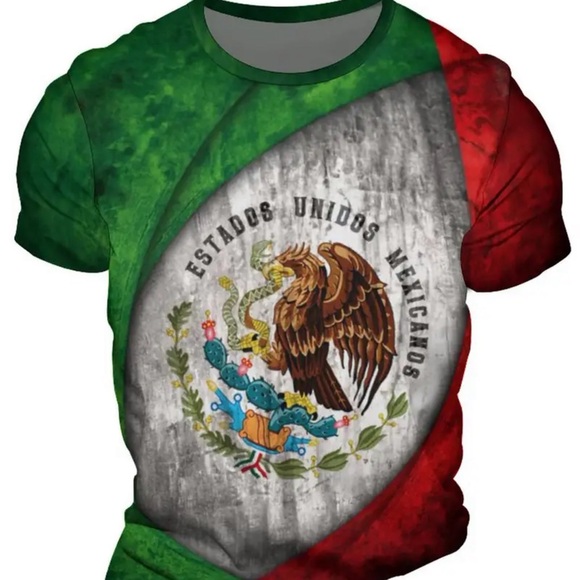Men's Graphic T-shirt with 3D Digital Printing Inspired by Mexican Elements, Com - Picture 7 of 7